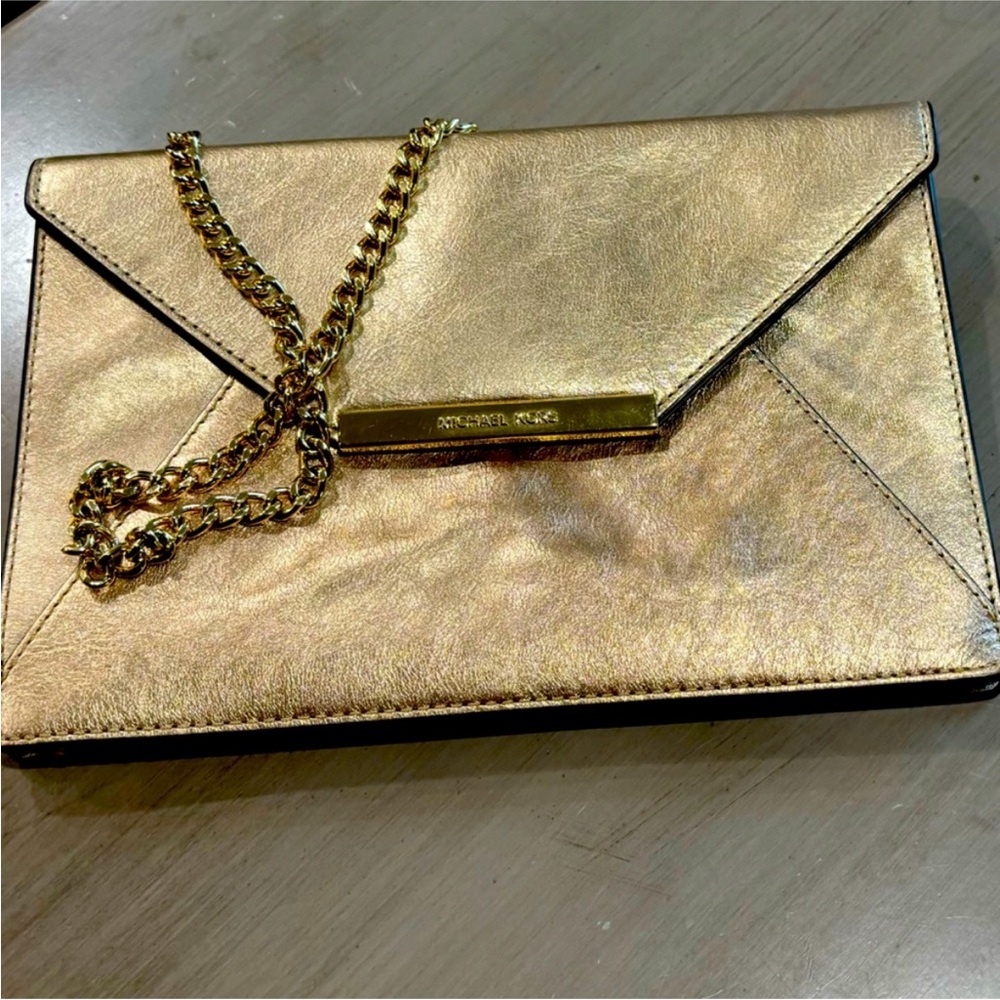 Michael Kors Metallic Gold Clutch - Picture 3 of 9